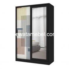 Steel Wardrobe Sliding Doors - ACTIV FORTE SL 121 D / Black - Color Line